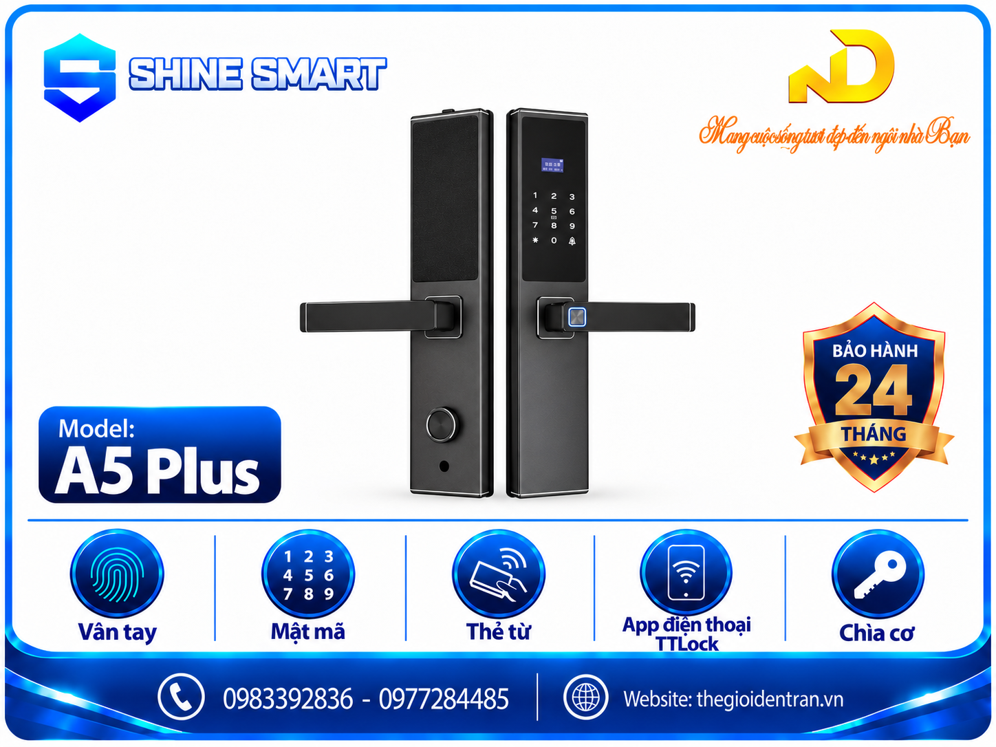 Khóa cửa thông minh Shinesmart A5 Plus